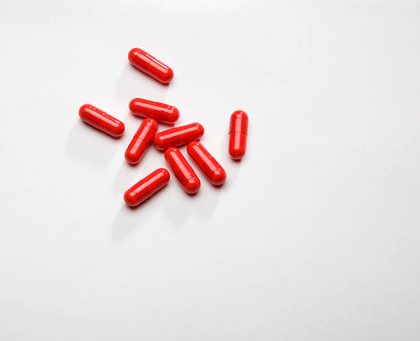 Shiny Red Pills stock photo
