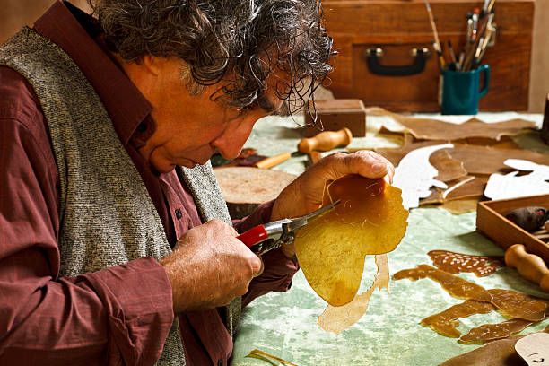 Shadow Puppet Maker Master of the Turkish Shadow Puppet Tradition, Karagoz and Hacivat. hacivat karagoz stock pictures, royalty-free photos & images
