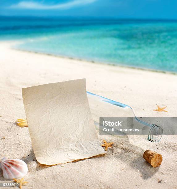 Message In A Bottle Stock Photo - Download Image Now - Bottle, Letter - Document, Message