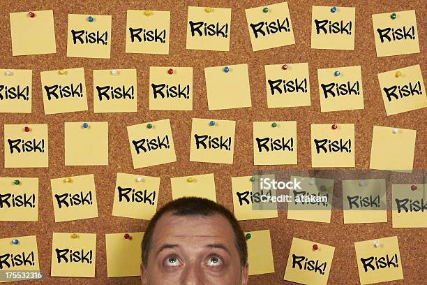 Man Thinking Stock Photo - Download Image Now - Adhesive Note, Adult, Adults Only