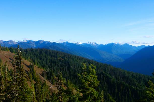 istock Mountain ridges into the distance under a clear blue sky 1755326731
