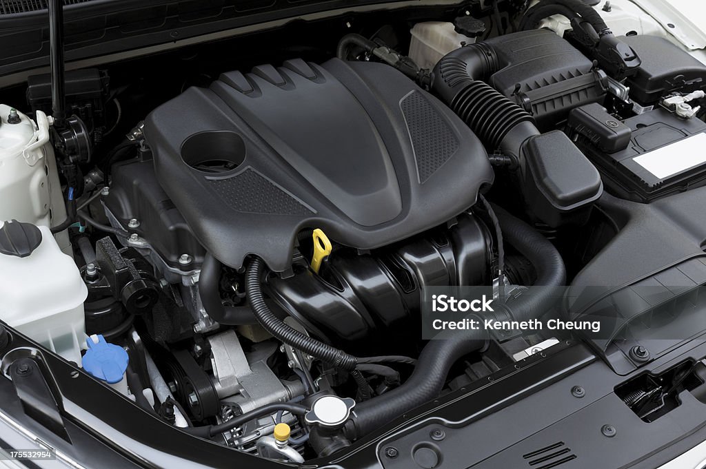 Modern Car Engine Car engine under the hood. Engine Stock Photo