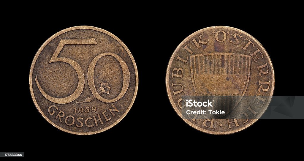 50- Groschen-Münze, Österreich, 1959 - Lizenzfrei 1959 Stock-Foto