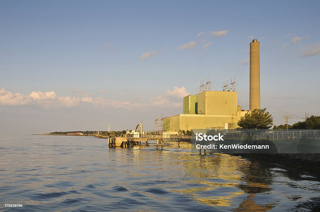 Canal Power Plant An electric power generation plant along the Cape Cod Canal Architecture Stock Photo