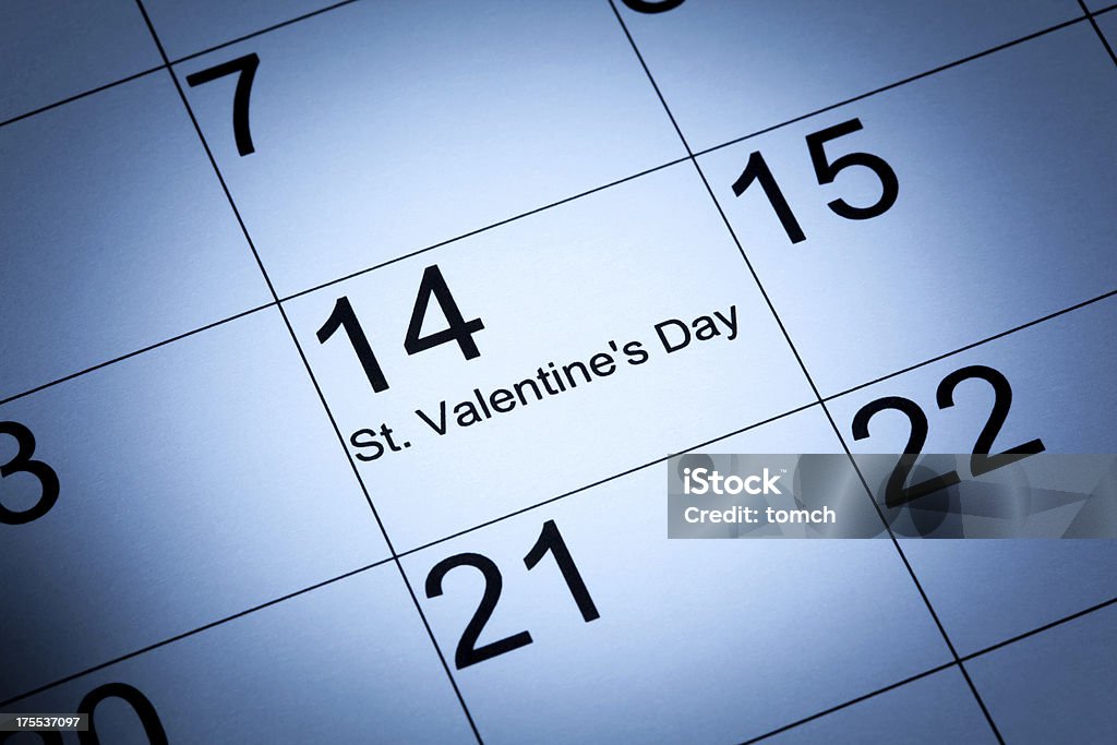 De San Valentín en el calendario - Foto de stock de 2013 libre de derechos