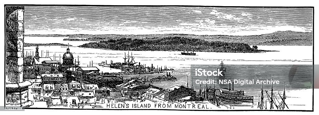 Montreal, Canadá/histórico de ilustrações americano - Royalty-free Ajardinado Ilustração de stock