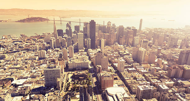 istock San francisco skyline aerial view with bay bridge on background 175537248
