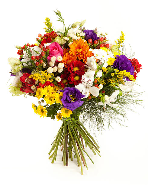 bunte blumen bund - bunch stock-fotos und bilder