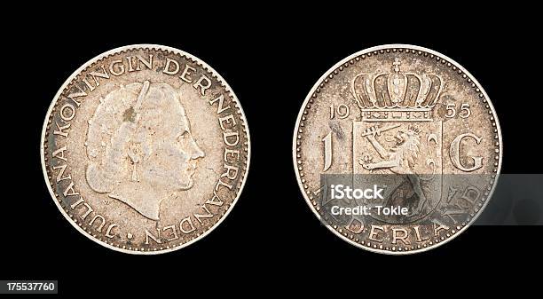 Guldenmünze Niederlande 1955 Stockfoto und mehr Bilder von 1955 - 1955, Altertümlich, Antiquität