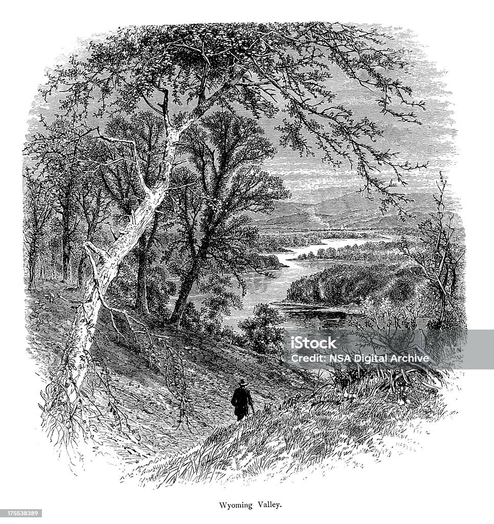 Wyoming Valle, Pennsylvania/storico illustrazioni americano - Illustrazione stock royalty-free di Fiume Susquehanna
