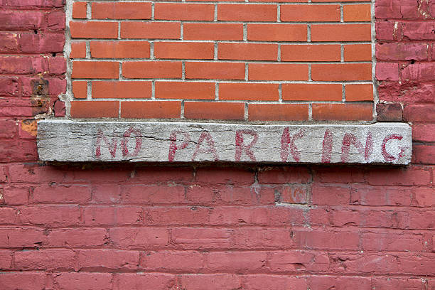 istock Brick wall and textured background, no parking 175538461