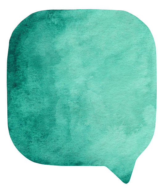 Prussian Green watercolour speech bubble Textured watercolour speech bubble on real watercolour paper. No CS brushes added.More like this in my portfolio! green word bubble stock pictures, royalty-free photos & images