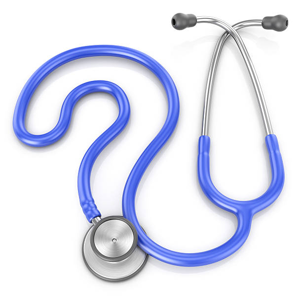 Stethoscope question mark concept stock photo