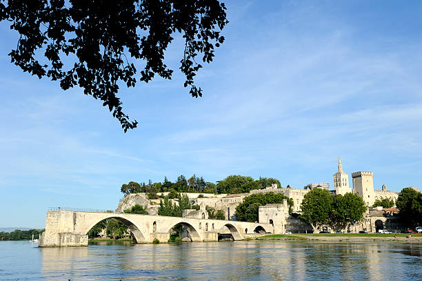 istock Saint-Benezet bridge and blue sky framed by leaves 175539473