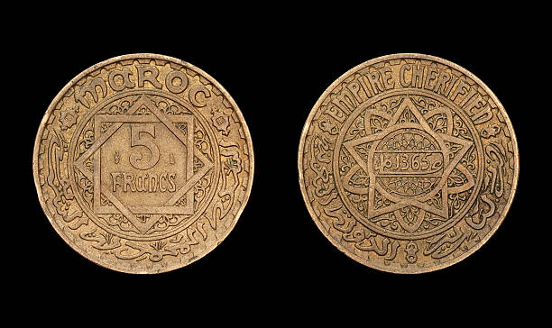 5 프랑 동전, 항공, 1946 - currency franc sign morocco africa 뉴스 사진 이미지