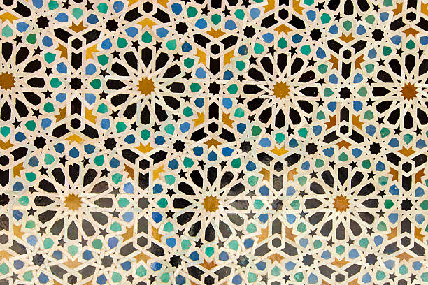 árabe textura pintado peças - morocco islam pattern arabia imagens e fotografias de stock