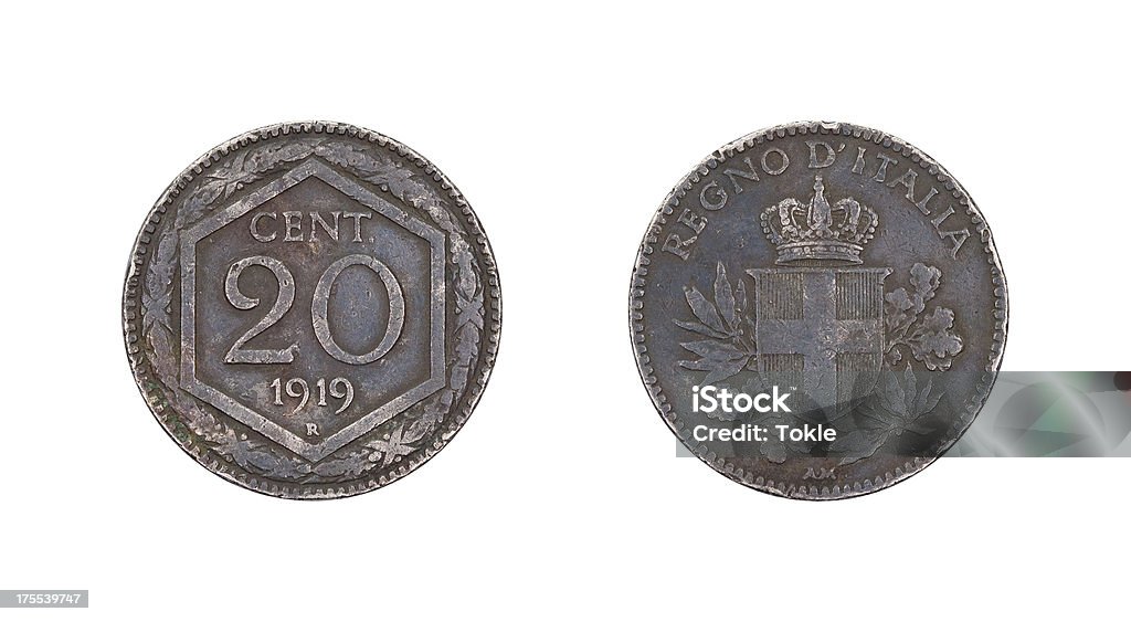 Twenty-Centesimo-Münze, Italien, 1919 - Lizenzfrei 1919 Stock-Foto