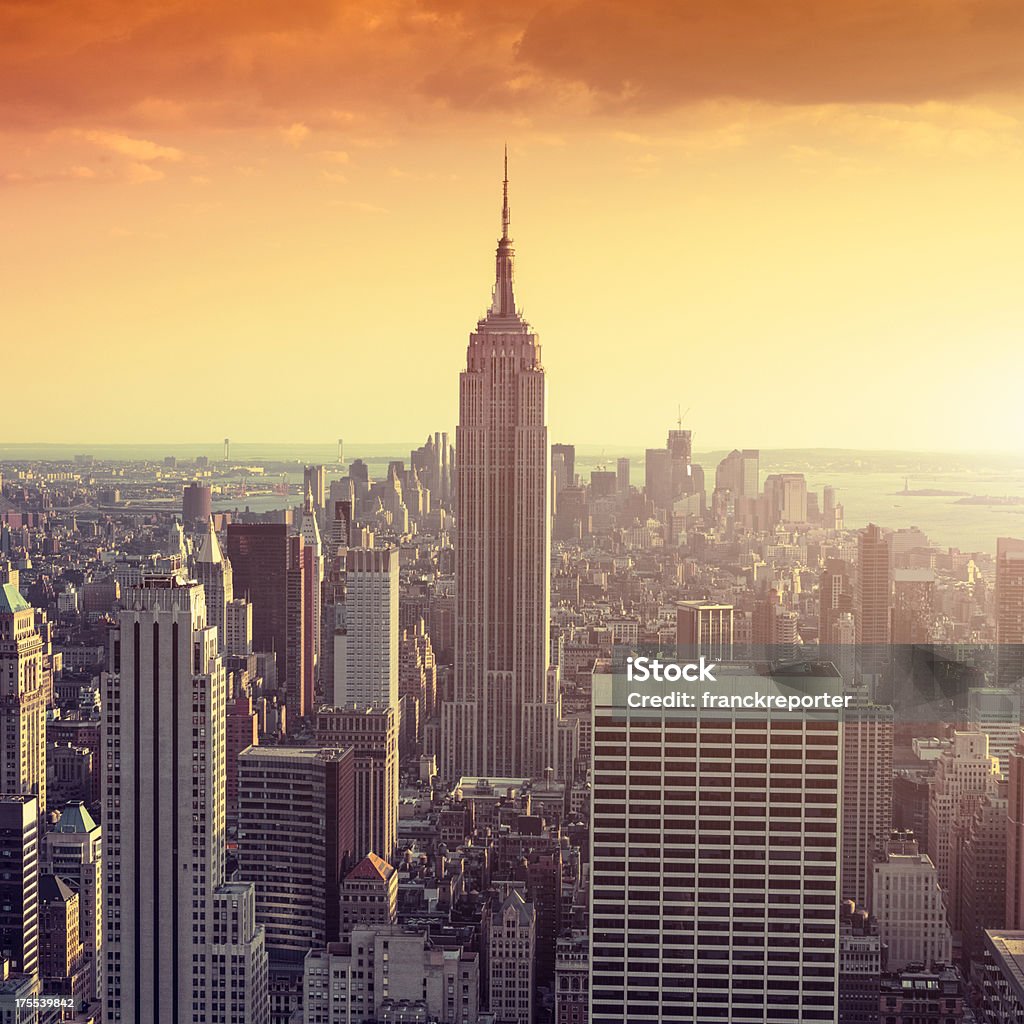 Vista sullo skyline di Manhattan - Foto stock royalty-free di Ambientazione esterna