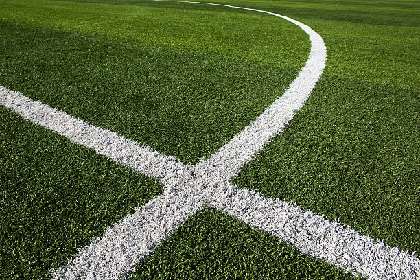 terrain de football - soccer field soccer football field grass photos et images de collection