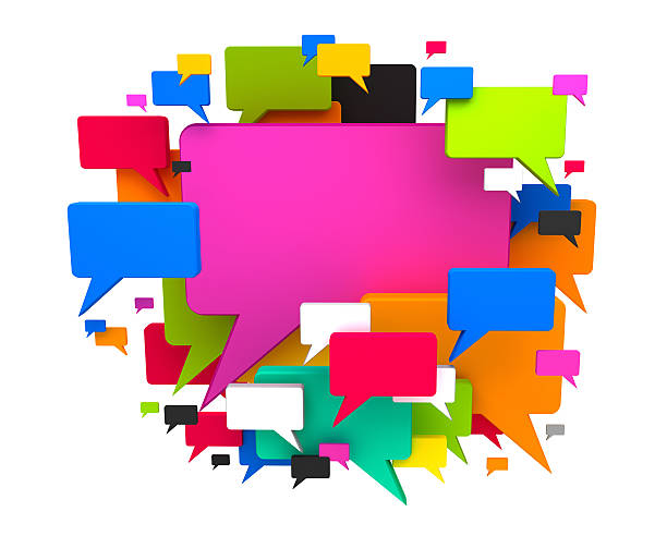 istock Colourful chat clouds isolated on whited 175540970