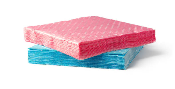 istock Stack of paper napkins on white background 1755422377