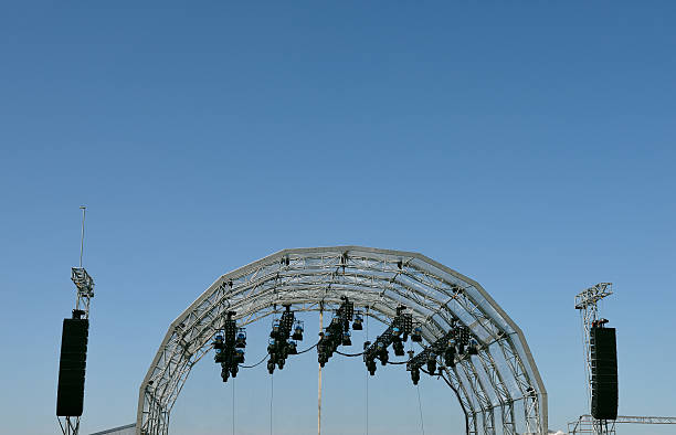 istock Open air stage with spotlights and loudspeakers 175542366
