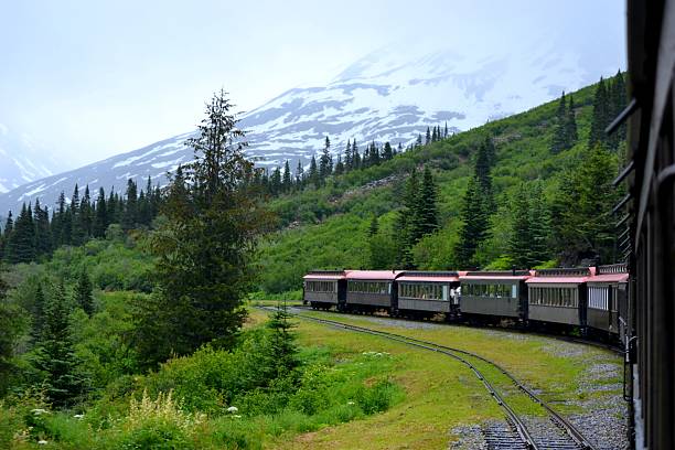 istock Train Riding through White Pass Mountains of Skagway, Alaska 175542502