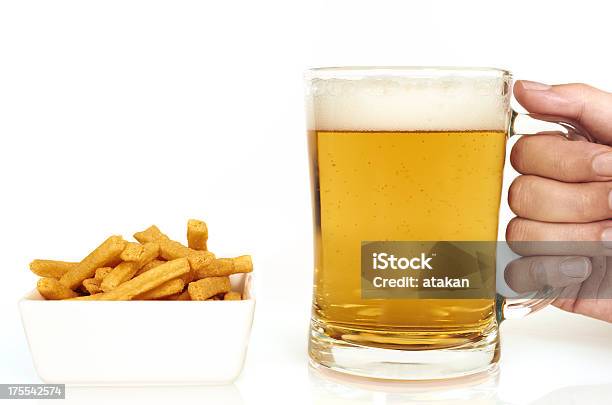 Beer Glass And Chips Stock Photo - Download Image Now - Adult, Alcohol - Drink, Beer - Alcohol
