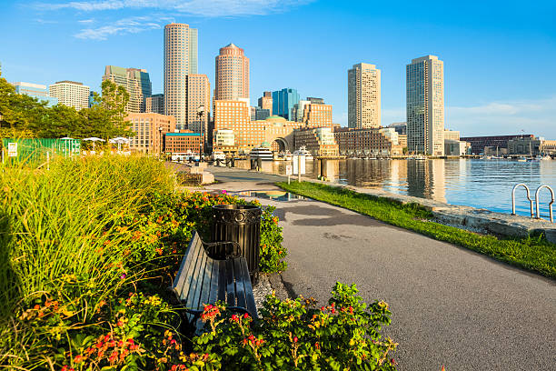 istock Boston Morning from the Fan Pier HarborWalk 175542873