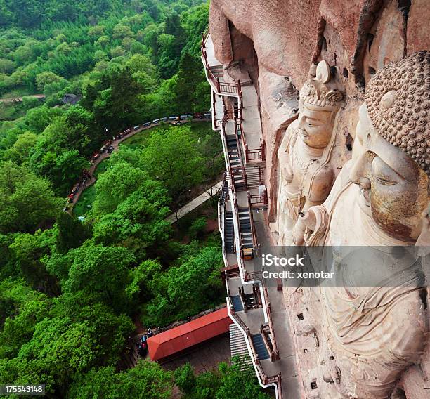 Famous Ancient Buddha Of Maiji Mountain Stock Photo - Download Image Now - Ancient, Art And Craft, Arts Culture and Entertainment