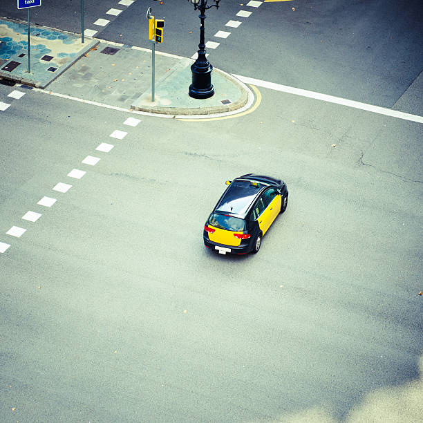 istock Taxi car in Barcelona - high view 175543342