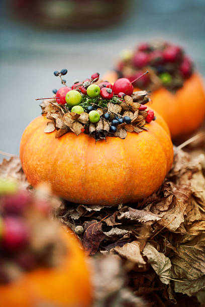 decorações de abóbora - pumpkin autumn october squash - fotografias e filmes do acervo