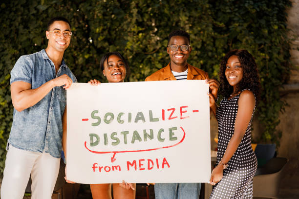 istock Socialize distance from media! 1755442909