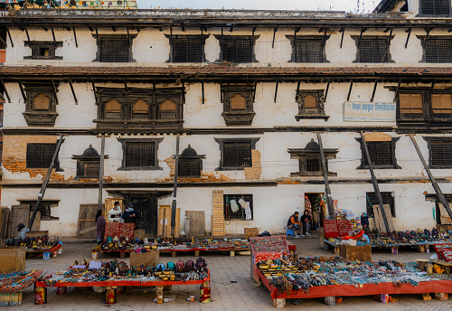 Souvenirs sold on market on   Kathmandu  Durbar square in Nepal