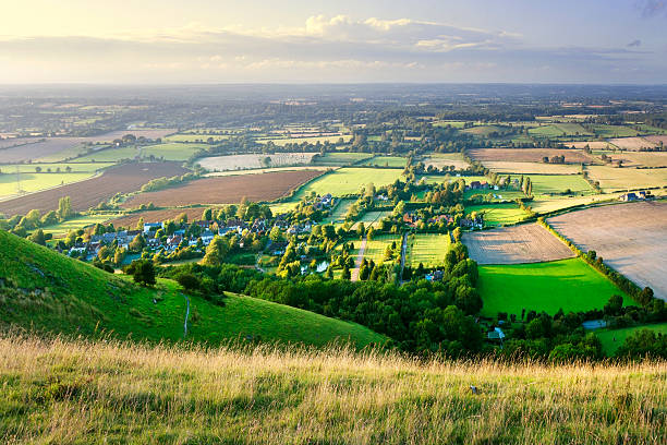 타운명을 - dirt road national park south downs footpath 뉴스 사진 이미지