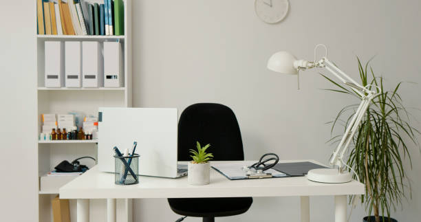 istock White doctor office with no people inside. 1755461668