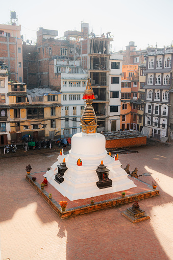 View of stupa in Kathmandu from hotel  balcony, Nepal