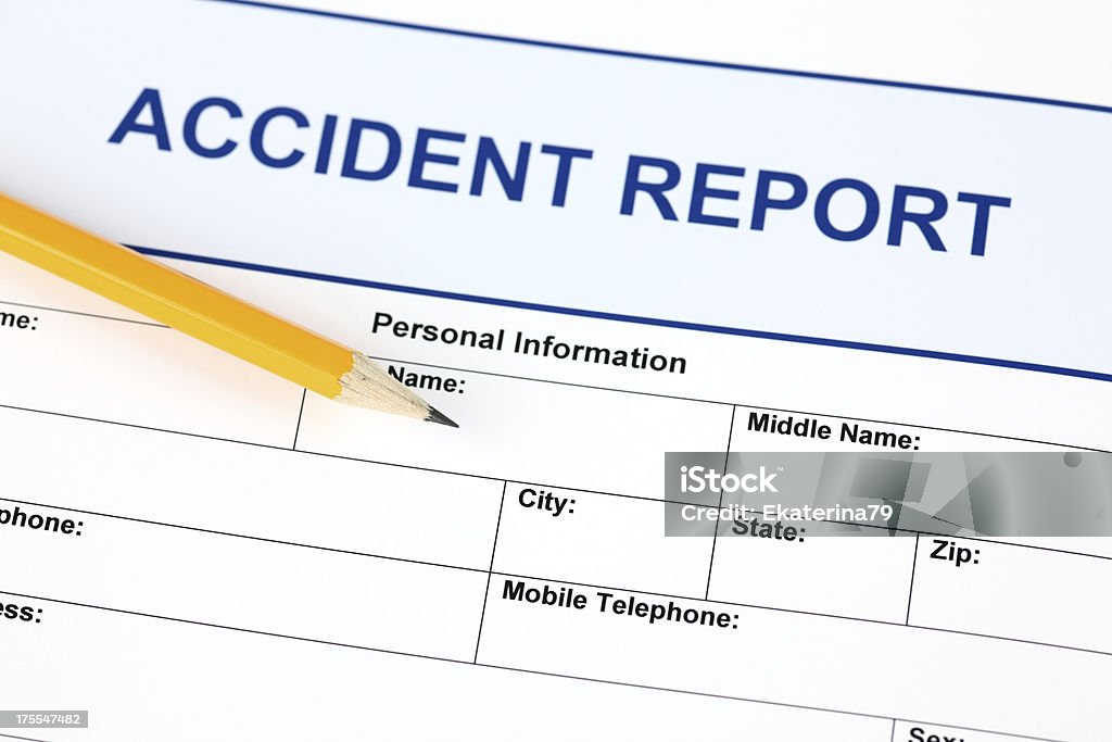 Modulo di segnalazione di incidenti con - Foto stock royalty-free di Incidente