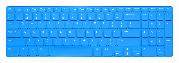 Blue Computer Keyboard isolated on white background