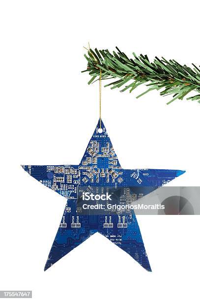 Circuit Board Christmas Decoration Stock Photo - Download Image Now - Christmas, Christmas Tree, Circuit Board