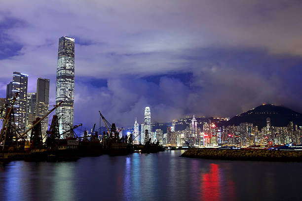 Kowloon at night Kowloon at night international commerce center stock pictures, royalty-free photos & images