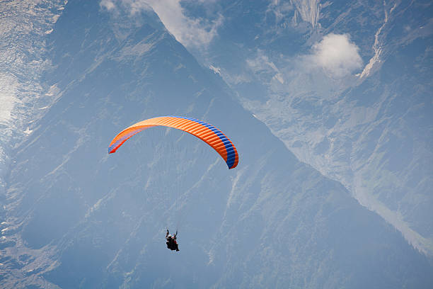 istock paraglider in flight over Chamonix France 175548174