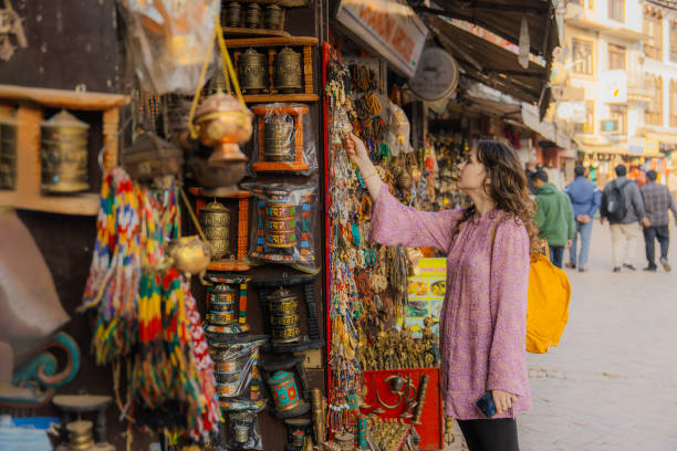 istock Woman choosing souvenirs in Kathmandu, Nepal 1755482446