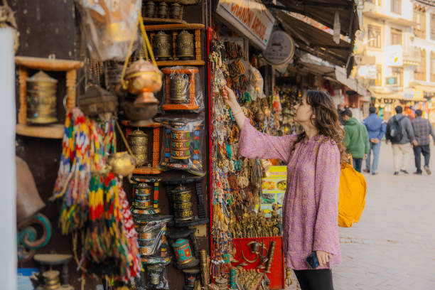 istock Woman choosing souvenirs in Kathmandu, Nepal 1755482467