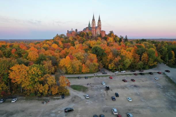 istock Fall color in holy hill Basilica, Hubertus, Wisconsin 1755484797