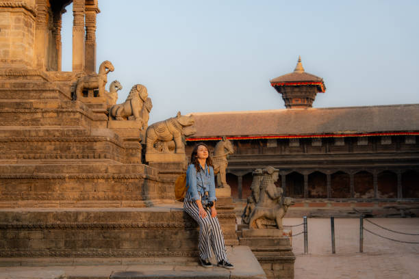 istock Woman with camera exploring Bhaktapur 1755495632