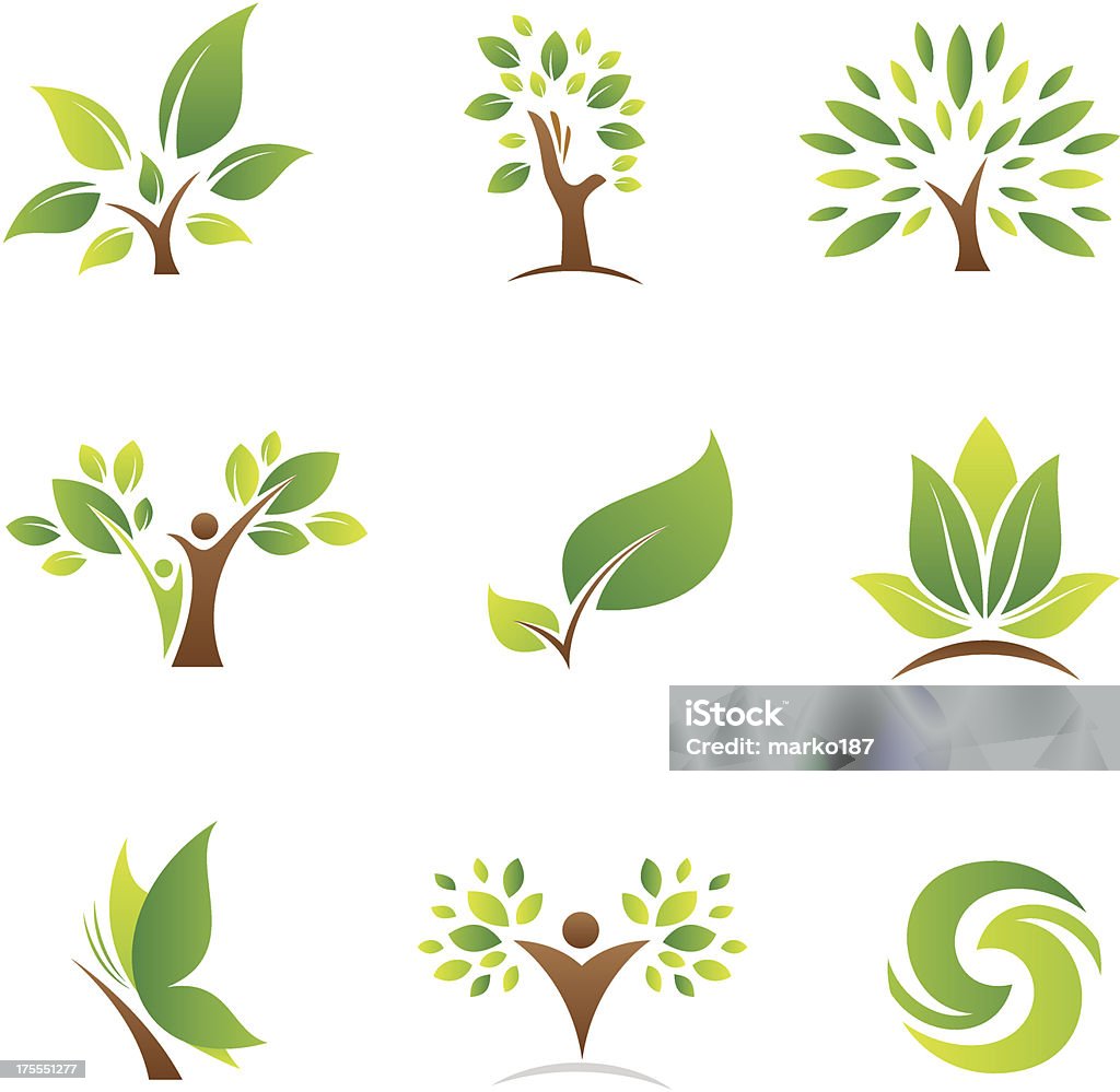 Tree of life, logotipos e ícones - Vetor de Árvore royalty-free