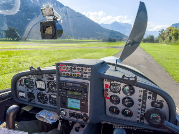 istock In the cockpit of a propeller engine. 1755514726