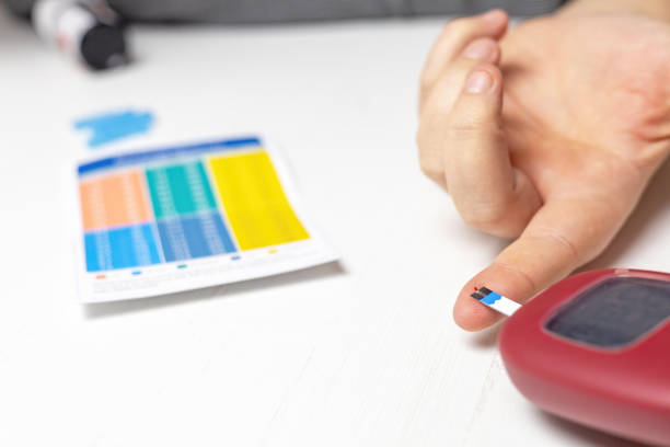 istock Home health prevention. Device for measuring blood sugar level 1755518152