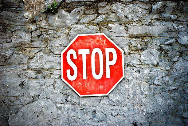Grunge stop sign stock photo
